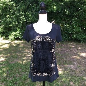 Rock & Republic · Velvet Cheetah Graphic Tee Sz M